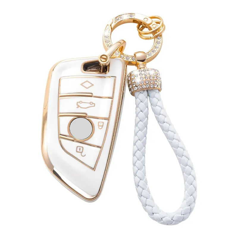 for BMW Key Fob Cover, Key Case Shell Compatible with BMW X1 X2 X3 X5 X6 X7 and Series 1 2 3 4 5 6 7 8 Remote Smart Key Protector