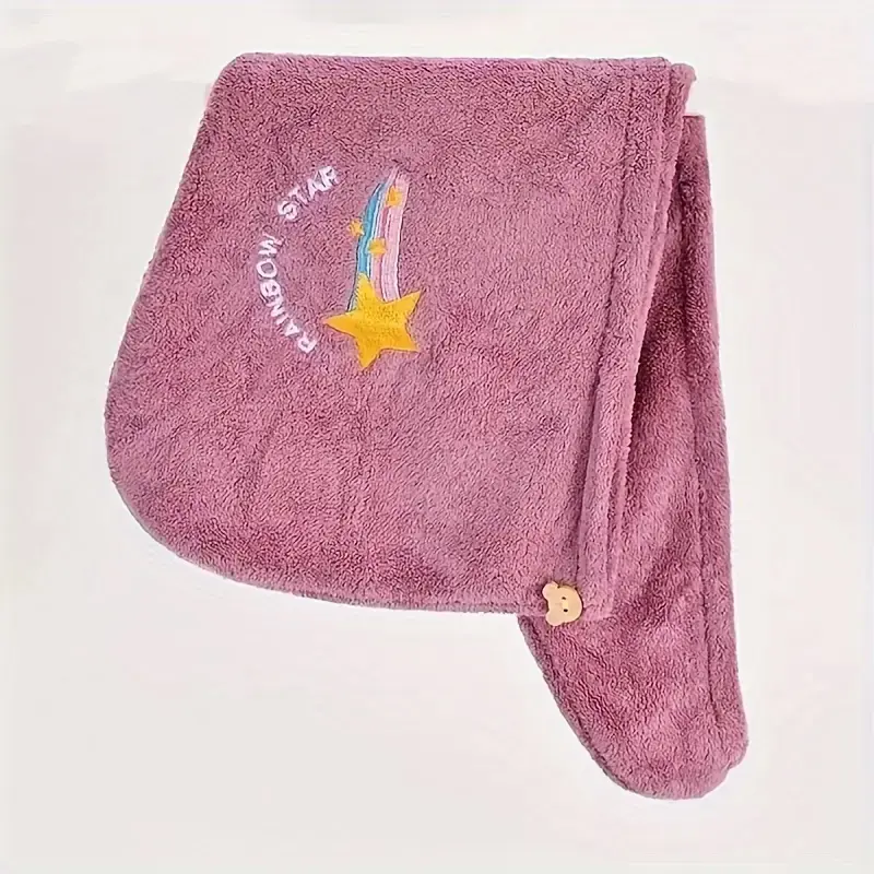 Rainbow Pattern Hair Drying Towel, 1 Count Coral Fleece Hair Drying Towel, Soft Comfortable Hair Drying Cap, Water Absorption Towel for Women, Absorbent Towel, Quick Drying Absorbent, Quick Dry Towels