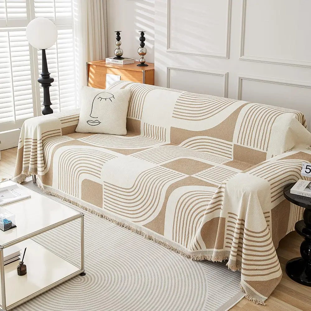 Chenille Series Double-sided Sofa Cover Blanket, 1 Count Dust Blanket, Simple and Fashionable Home Good Things Convenient Machine Washable Blanket Cou