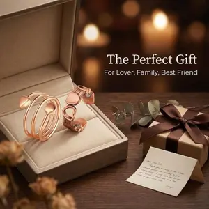Lucky Vibe Mother's Day gift 2pcs Pure Copper Magnetic Rings Unisex — 99.99% Copper Healing Rings, Couple rings,Handmade Gift