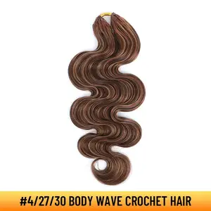 YGwigs Blend Color Feather Crochet Human Hair for Miracle Knots #4/27/30, #27/30/613 Body Wave Deep Wave