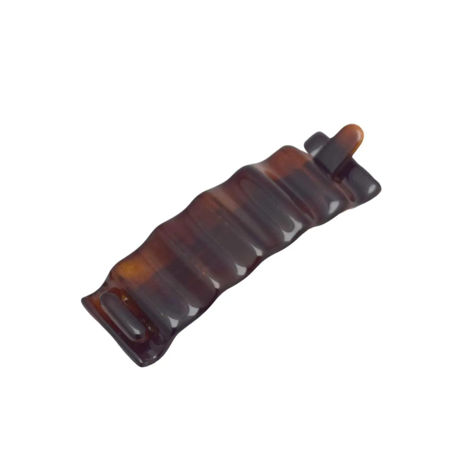 Parcelona French Crinkled Shell Small Metal Free Cellulose Hair Barrette