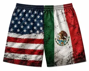 [AOP] Mexico - America Half Flag Men’s Shorts - Men's Short - Best GIft