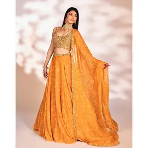 Reha orange lehenga set