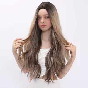 Women's Body Wave Curly Wig - Blonde and Brown Ombre- 28 Inch | SM5303