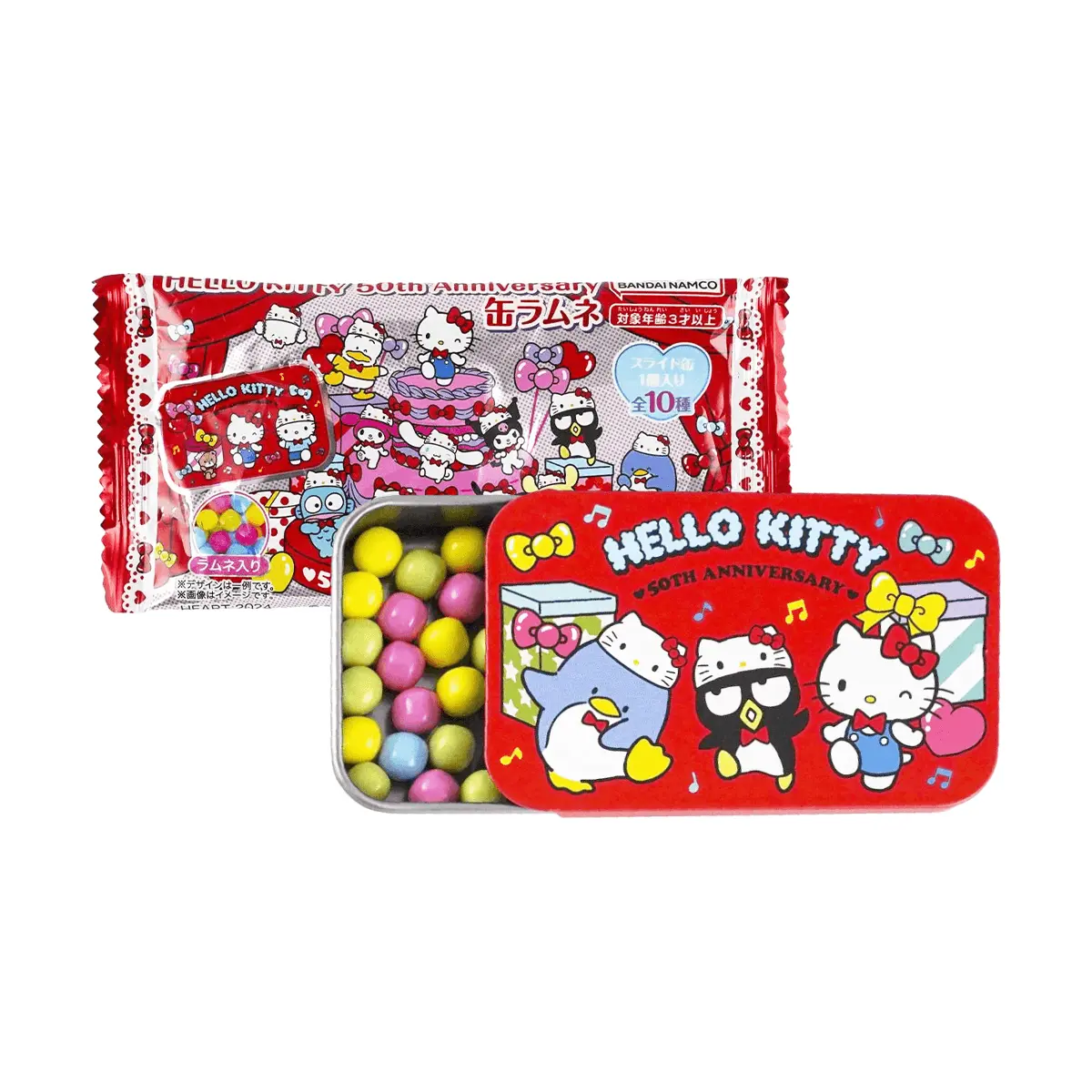 Hello Kitty 50th Anniversary Chewy Soda Candy Box Set - 10g Random Pack, Chewy Candy