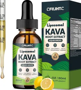 Liposomal Kava Liquid Drops Kava Kava Supplement - Valerian Root for Sleep Stress Relief Kava Root Extract - Calmness & Relaxation with Magnesium, Passionflower, Chamomile, Milk Thistle, L-Theanine​​