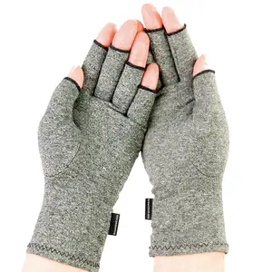 BrownMed IMAK Arthritis Gloves - Open Fingertips, Mild Pressure for Warmth and Circulation