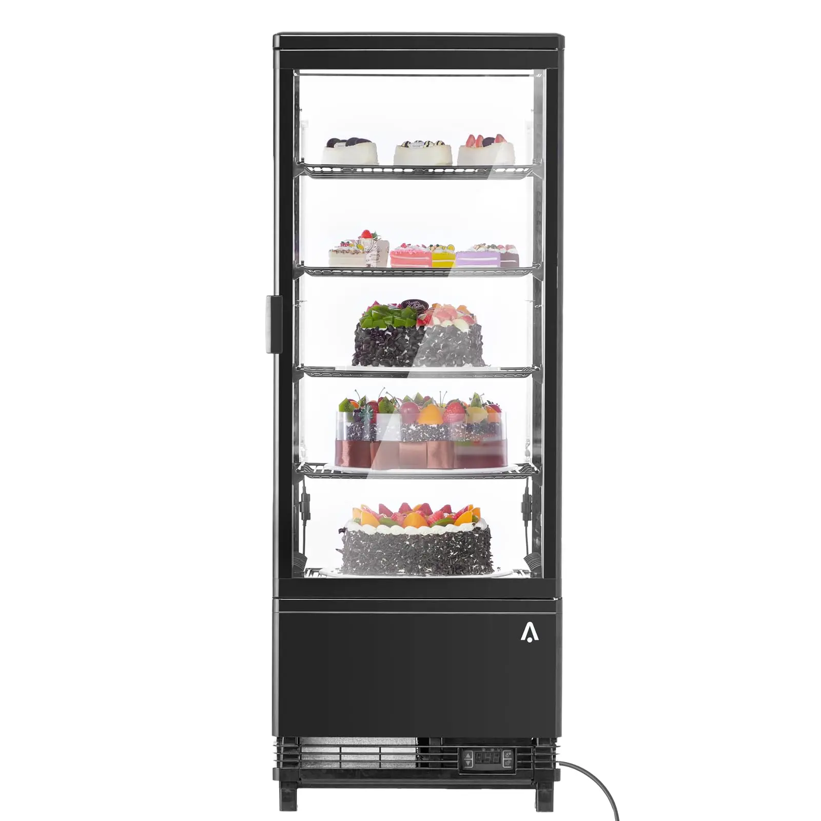 【GARVEE】Refrigerated Display Case, 3.5 Cu.Ft, Countertop Pastry Display Case Commercial Display Refrigerator with LED Lighting, Frost-Free Air-Cooling, Locked Door for Bakery