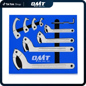 Orion Motor Tech 8pc Adjustable Pin Spanner Wrench Tool Set, Spanner Nut Wrench Tools with Changeable Heads for Pipes Heating Cars, Coilover Hook Wrenches for Suspension System, 3/4" to 6-1/10" #TikTokShopStockUp