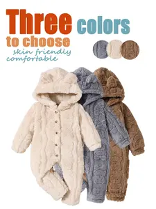 Mommbaby Brand Baby Onesie, Winter Bodysuit, Cute Bear Design, Long Sleeve, Loose Fit, Fall & Winter, Soft Fabric, Suitable for Newborns 1-9 Months
