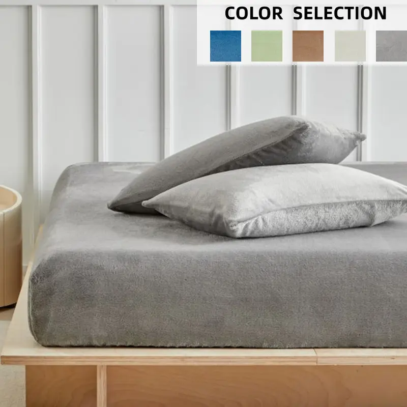 Luxurious Soft Velvet Flannel Bedding Set, Warm & Comfortable, Anti-Static, No Shedding, Includes 1 Fitted Sheet & 2 Pillowcases