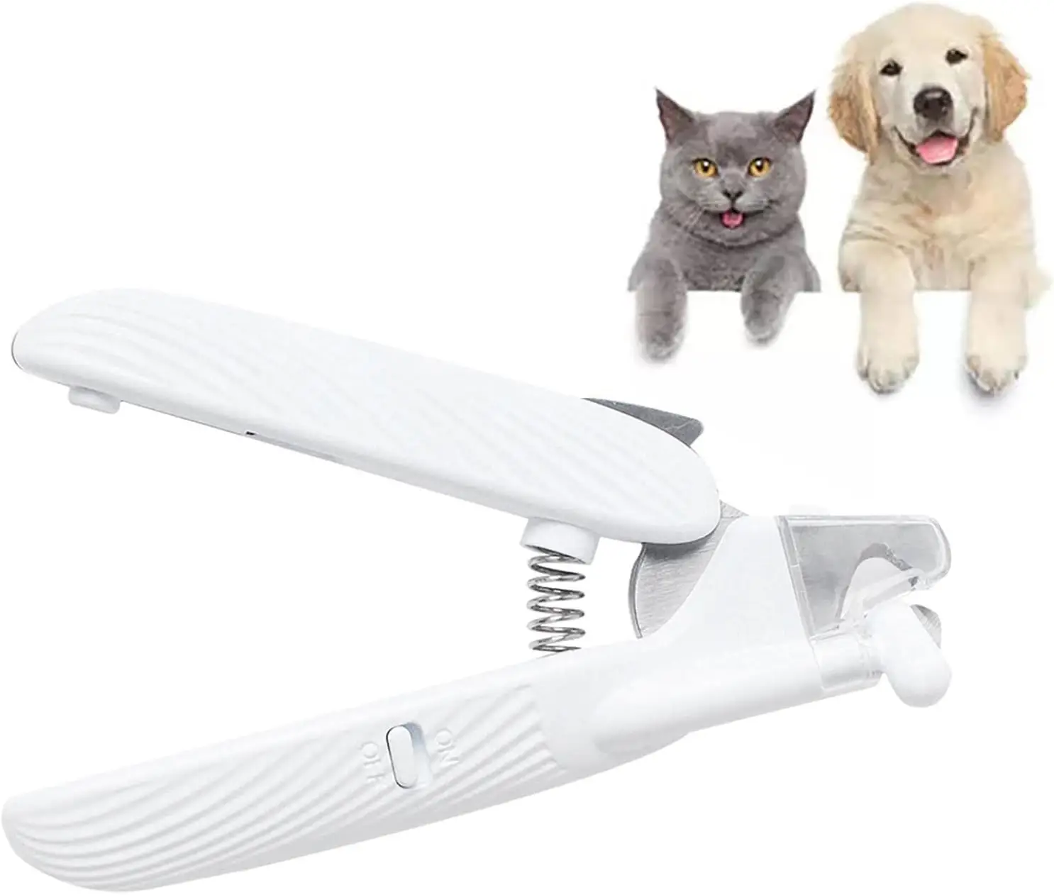 2 IN 1 Pet Clipper - Comes with Nail File,LED Light Better for Pet with the White Nails,Ergonomic Non-slip Handle Precise Cat & Dog Nail Trimmer For S