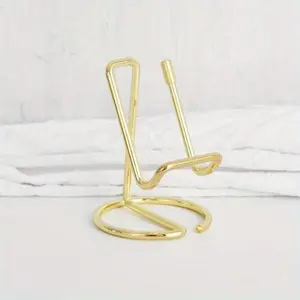 Cute Card Holder Gold Metal Paper Organizer Binder Clip Display Office Business for Men & Women Fashion Desktop Decorative Desk Accessory