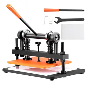 【Summervibes】VEVOR Leather Cutting Machine, 14.2 x 10.2 in Embossing Plate Manual Die Cutter, 0.47 in Pressure Stroke Dual Guide Shafts Die Cut Machine, Leather Embossing Machine for Various of Materials