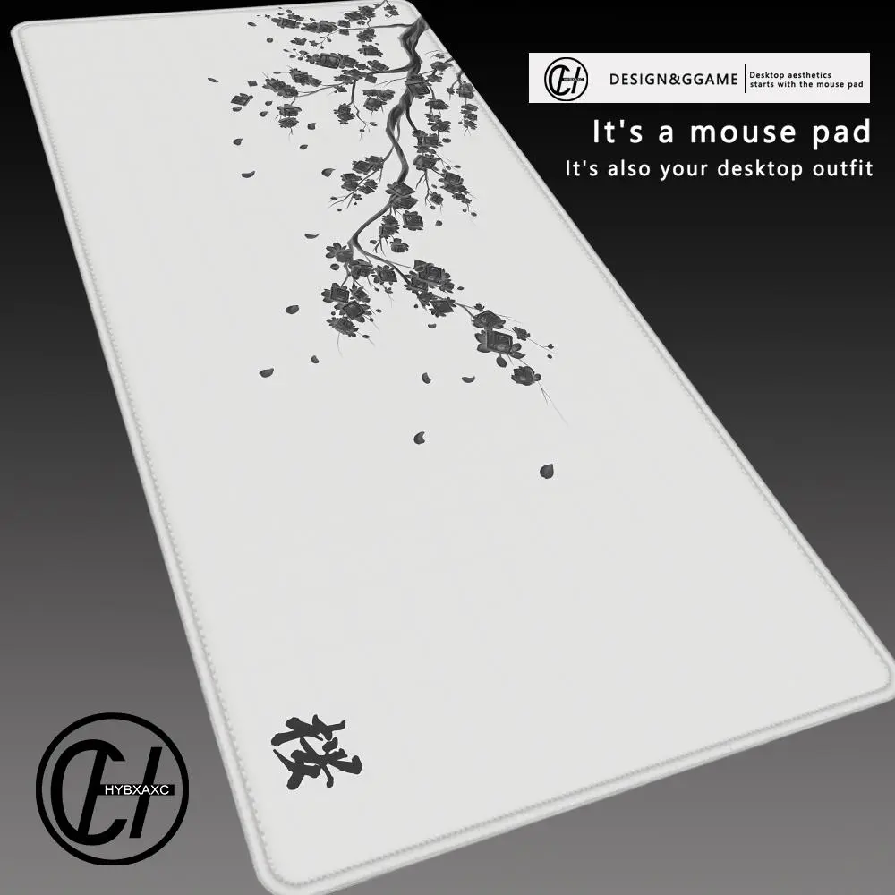 Japan Cherry Blossom Mouse Pad For Laptop Gray Laptops Gaming Deskmat Sakura Mousepad Anime Office Carpet Gamer Keyboard Computer Desks
