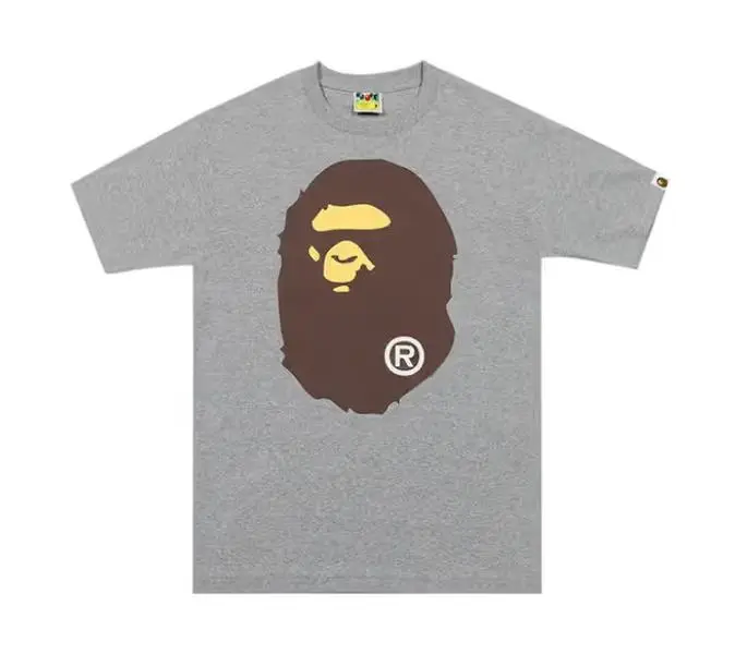 (100% Authentic) BAPE Big Ape Head Tee Grey Brown