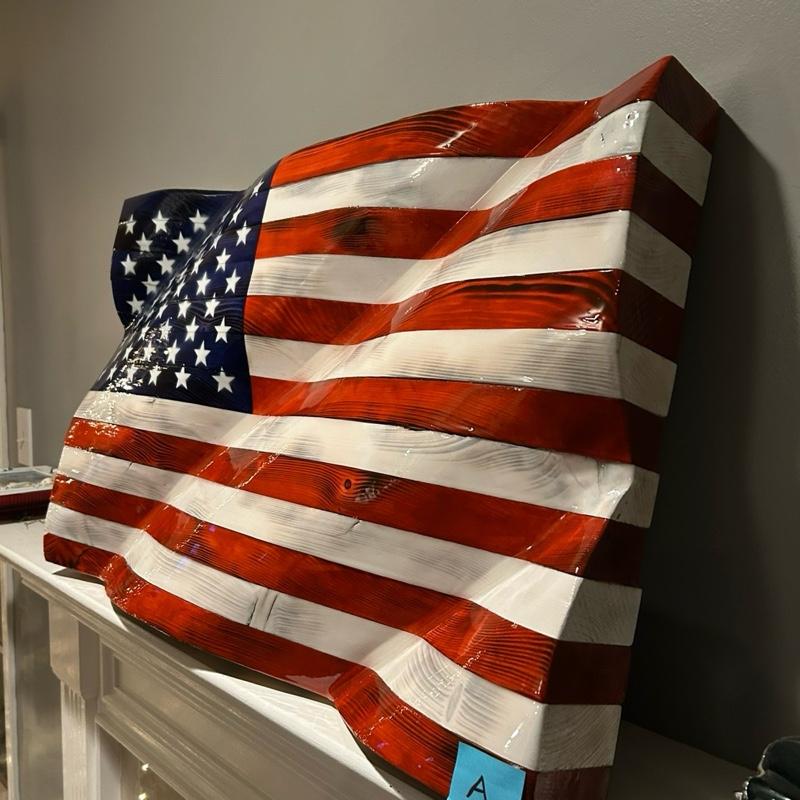 Handmade wooden American flags home decor