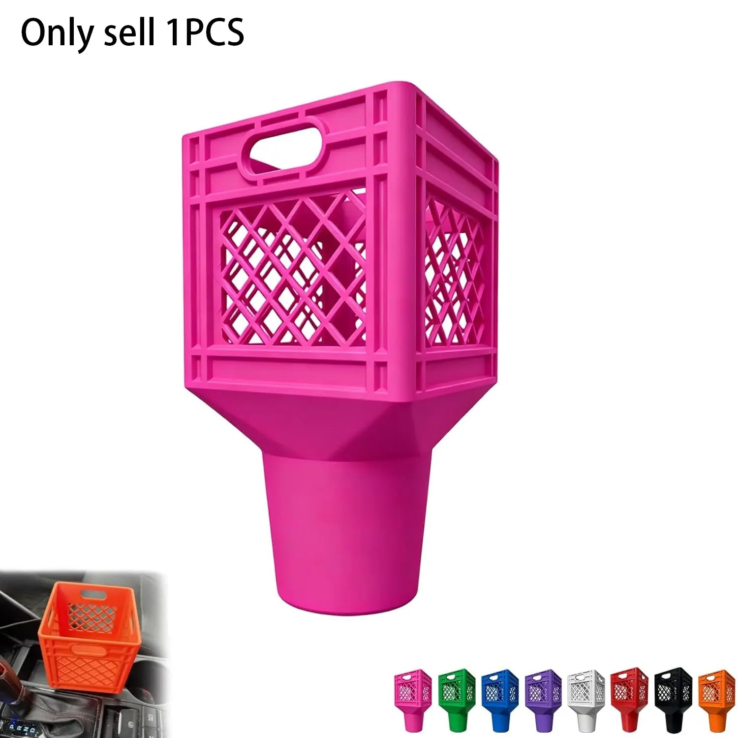 1PCS Square Iced Tea Car Cup Holder, Car Cup Holder Expander, Multifunctional Cup Holder, Square Beverage Holders, Car Interior Organizers, Car Organization Accessories, Secure Anti-Spill Insert for Juice, Iced Coffee