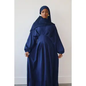 Women's A-Line Safiya Pleated Modest Style Dress, Classy Elegant Formal Muslim Women Gowns, Islamic Modest Fashion Outfits