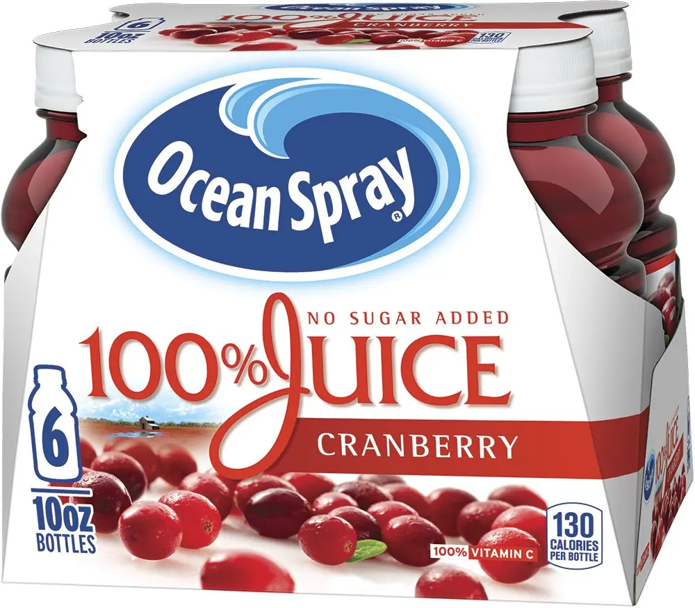 Ocean Spray 100% Juice Cranberry Juice Blend, 10 Fl Oz, 6 Count (Pack of 1)