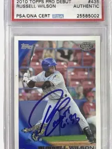 2010 Topps Pro Debut #435 Russel Wilson Autographed Baseball Card