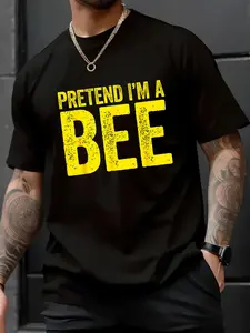100% Cotton Unisex Pretend I'm A Bee Shirt Matching Men Women Adult Bee Costume T-Shirt，Thanksgiving Family Turkey Pumpkin Pattern T-shirt