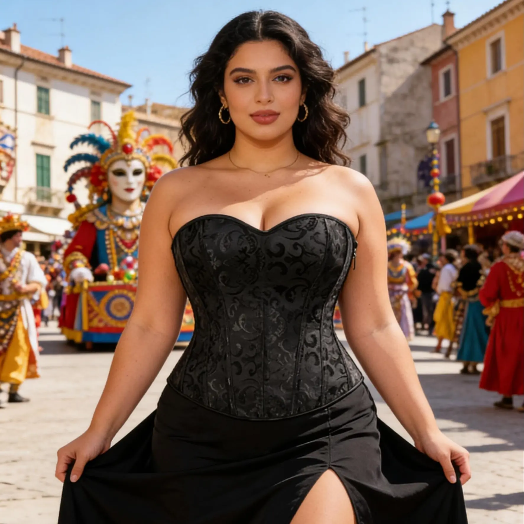 Big Size Women's Strapless Corset Top Bustier, Fishboned Waist Cincher, Sweetheart Neckline, for Daily & Parties HH