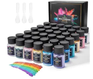 Powder for Epoxy Resin,  0.35 oz(10g) Bottles Mica Glitter Powder, Mica Pigment Powder for Lip Gloss, Soap Making, Bath Bomb