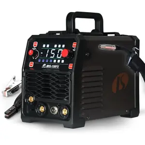 150A MIG Welder, 3-in-1 Synergic MIG Flux Core/MMA/TIG Welding Machine, 120V Portable IGBT Inverter with Large LED Display, 2T/4T/Spot Modes, Wire Feed 0.030"/0.035"