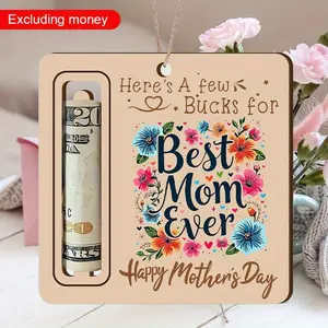 Mother's Day Money Card Holder, 4 Counts/set Flower & Letter Pattern Money Holder, Gift for Mom, Party Supplies for Birthday & Festival