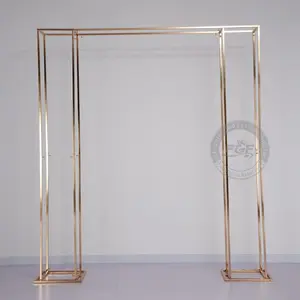 6.6Ft * 6Ft | Shiny Gold Square Backdrop Wedding Stand