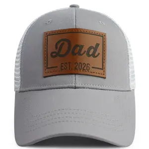 First Time Dad Gifts for Men Husband, Funny Leather Daddy Est 2026 Hat, Best Dad Ever Gifts Baseball Cap, Birthday Pregnancy Present for New Daddy Father