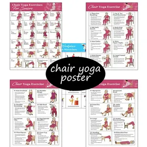 Chair Yoga Guide Poster | Easy Seated Stretches Chart for Daily Flexibility, Mobility & Gentle Exercise at Home or Work