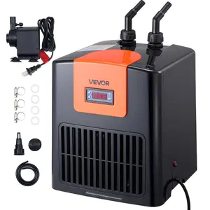 VEVOR Aquarium Chiller 92 Gallon, 1/4 HP Water Chiller for Hydroponics, Fast Cooling for Fish Tank, Axolotl, Coral Reef, Quiet Refrigeration Compressor, Titanium Evaporator, Complete FittingsVEVOR Super Brand Day