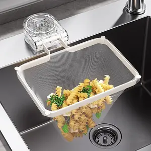 Kitchen Sink Strainer with Suction Cup & 50 Disposable Mesh Bags Fine Mesh Design for Easy Cleaning and Hygiene