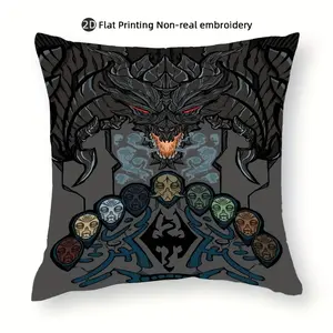 Elder Scrolls V: Skyrim Pillowcase, 18x18IN/45x45CM, Soft Polyester with Zipper Closure - Modern Living Room Sofa Decor,Room Decoration Pillow |   Zippered Pillowcase, Anime Room Decor
