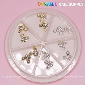 12 pcs gold and silver Mickey Mouse Shape Nail Charms (Disney Cartoon Characters)