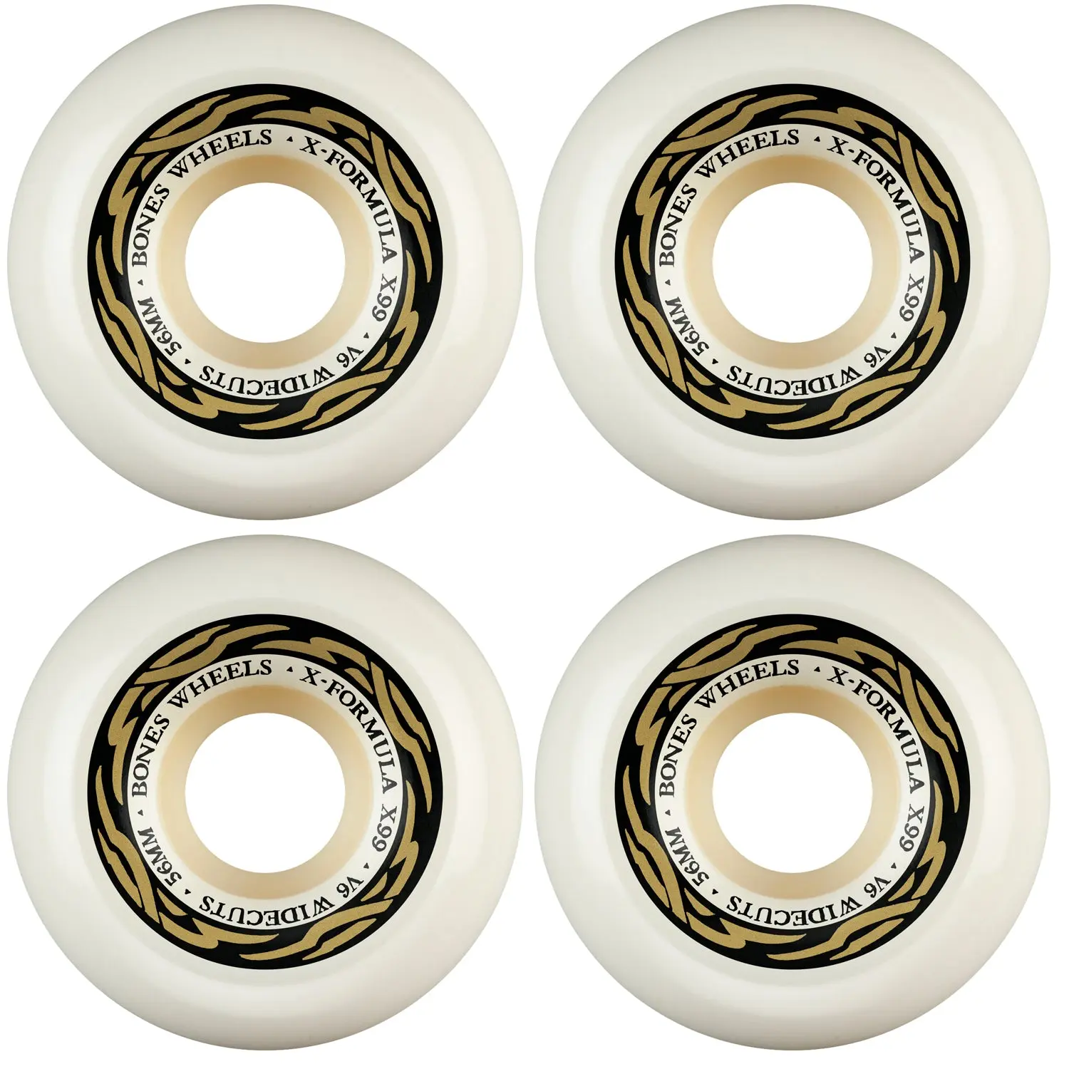 Bones Skateboard Wheels 56mm 99A X-Formula V6 Widecuts