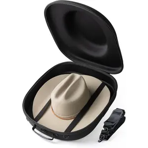 Hard-Shell Cowboy Hat Travel Case – Large Capacity Protector for 1Hats（Cowboy/Fedora/Panama）– Backpack/Handheld/Luggage Strap Carry – Water-Resistant 1680D Oxford & EVA Material for Travel, Camping & Storage Carrier Fabric Durable Tough