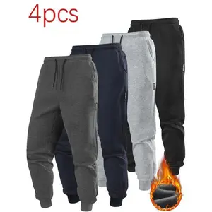 Men's Autumn And Winter Jogger Set Solid Color Joggers With Ankle Zips Suitable For Running Workouts & Casual Wear Drawstring