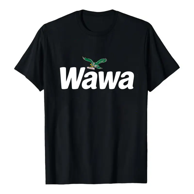 Wawa Eagles Logo Graphic Menswear Top - Men's Unisex Short-Sleeve Round-Neck Casual Sports T-Shirt, Game Day Fanwear, Sport Lover Gift, All Seasons, Machine Washable (Cold Wash), CA Prop 65: No, Repro. Chems: No