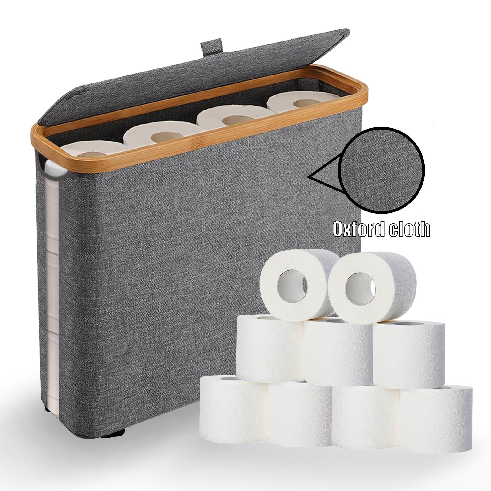 Toilet Paper Storage for 12 Rolls, Stackable & Foldable - The Ultimate Bathroom Organizer - Single-Piece Water-Resistant Basket - Elegant Toilet Paper Storage Holder Toilet Paper Storage for 12 Rolls, Stackable & Foldable - The Ultimate Bathroom Organizer - Single-Piece Water-Resistant Basket - Elegant Toilet Paper Storage Holder