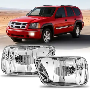 Nilight Fog Lights Assembly Compatible with 2002 2003 2004 2005 2006 2007 2008 2009 Chevy Trailblazer 2003-2008 Isuzu Ascender Bumper Lights w/12V 27W Bulbs (NOT Fit 2007-2009 TRAILBLAZER SS Models)