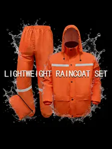 Men's and women's raincoats, motorcycle riding equipment; Lightweight, durable, and tear resistant; Button and zipper closure; Soft PVC pocket; Suitable for cycling, hiking, and outdoor work