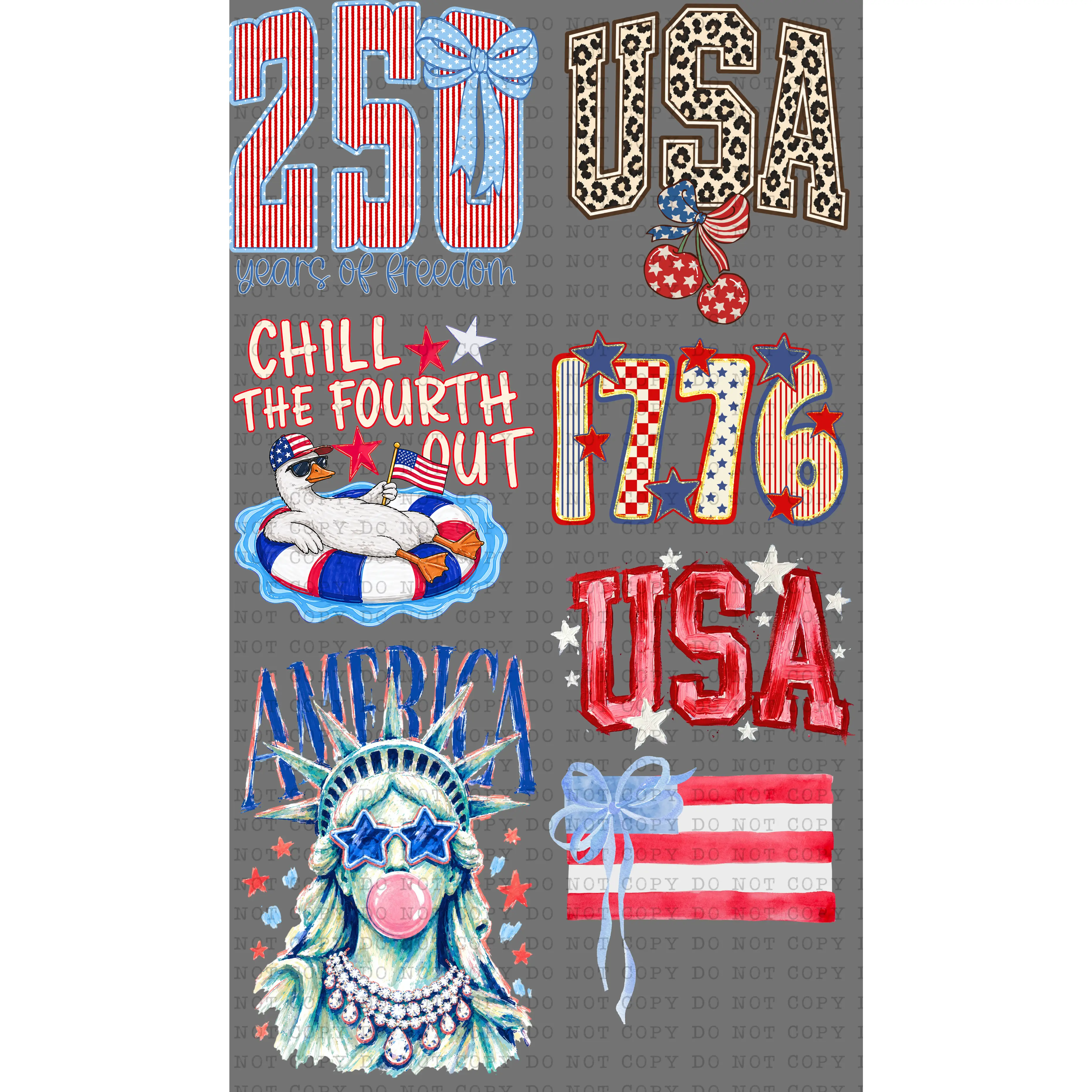 22"x30" America Premade Direct-To-Film Gang Sheet