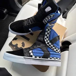 Supra Skytop II 2 Remix Men’s High Top Skate Shoes Blue Plaid 413 High Street