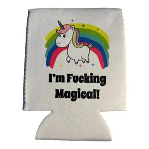 I'm Magical Funny Unicorn Can Sleeve Beer Can Holder - Durable Neoprene for Coolie College Party Drinkware - Ideal for Laughing Gifts Bottles Tumbler