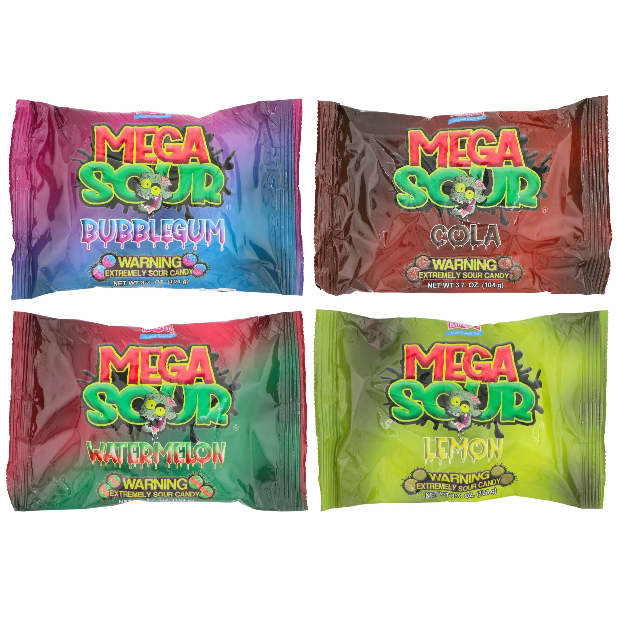 Barnetts Mega Sour Candy Bundle (4 flavors)