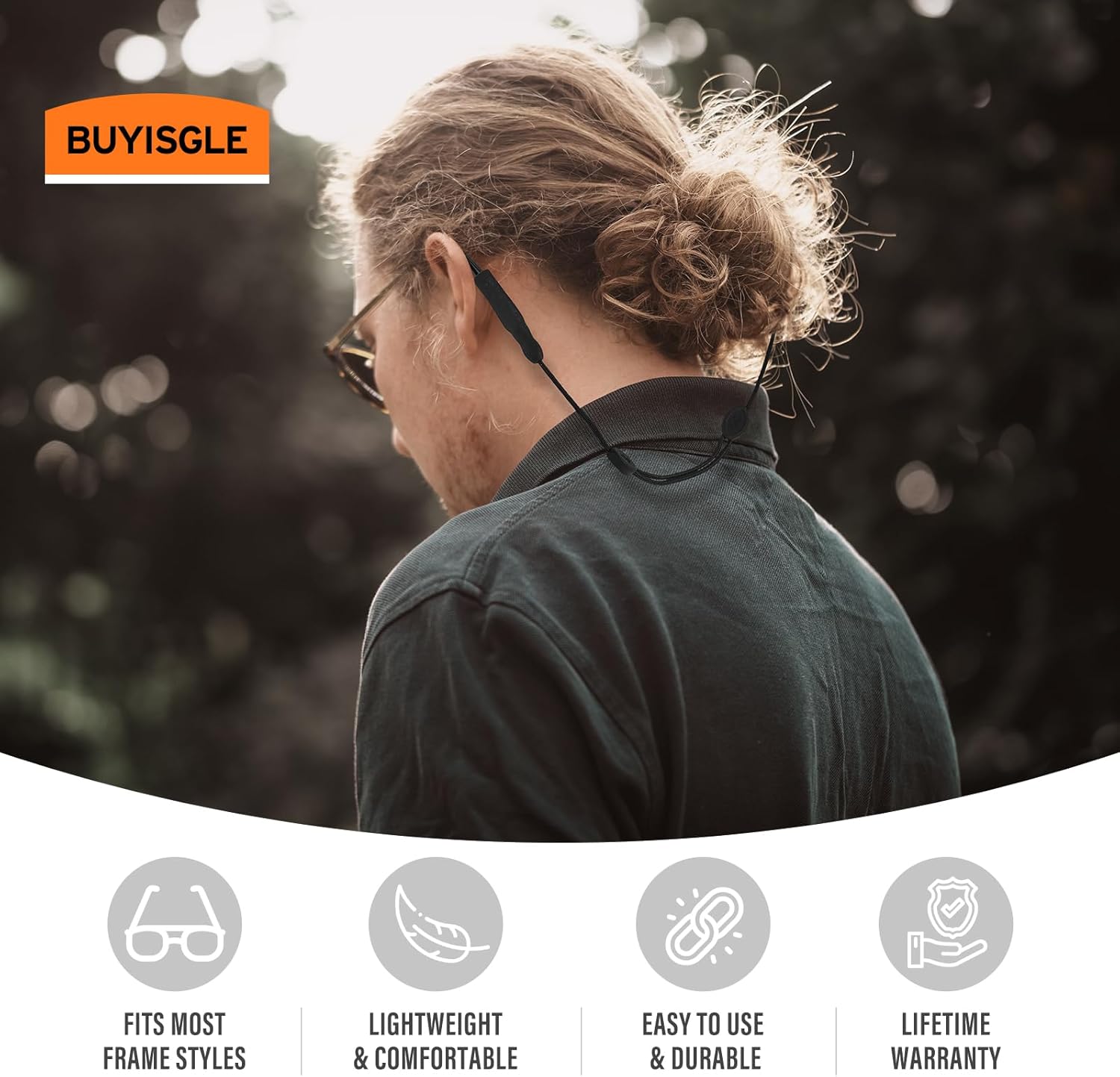 Eye Glasses Holder Strap - Adjustable Sunglasses Straps Cords for Men Women - Eyeglass Holders Around Neck - Eyewear String Lanyard Retainer -2PCS（14in Black